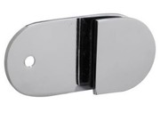 Fixed Bracket - 180 Degree Glass to Wall Round Shape - Polished Chrome