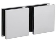 Fixed Bracket - Square 180 Degree Glass to Glass - Polished Chrome