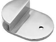 Glass Shelf Bracket - Round 50mm x 69mm x 18mm with Vertical Leg - Satin Chrome