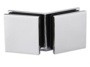 Fixed Bracket - Square 135 Degree Glass to Glass - Polished Chrome