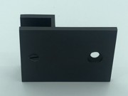 Glass Shelf Bracket - Square 50mm x 69mm x 18mm with Vertical Leg - Matt Black