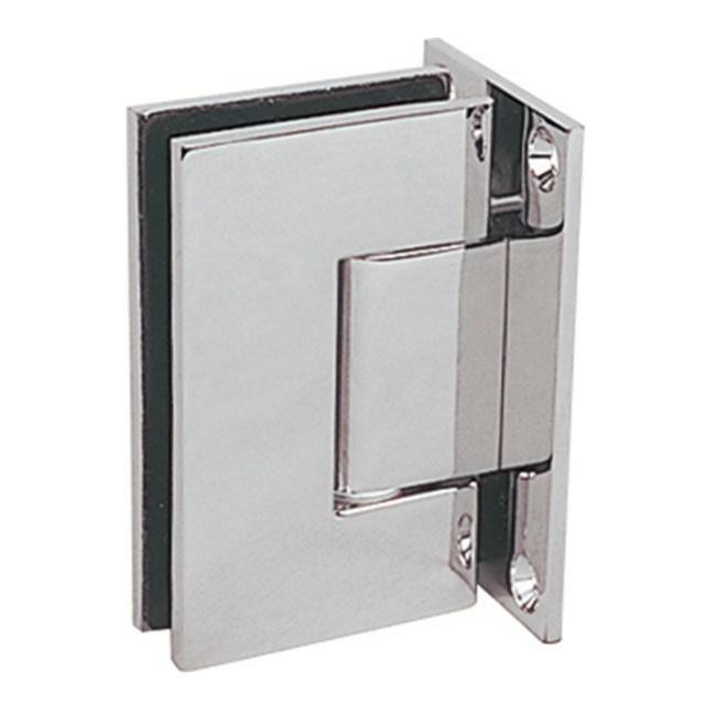 Satin Chrome T shaped glass to wall hinge