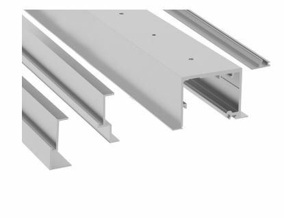 Saheco Top Track Set with Fixed Glass for SV-X70 or X110 Ft - False Ceiling Mount - 3m - White Lacquered Aluminium