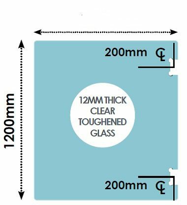 Presto Hinging Panel for Soft Close Hinges - 12mm Clear Toughened Glass - 1200mm x 700mm